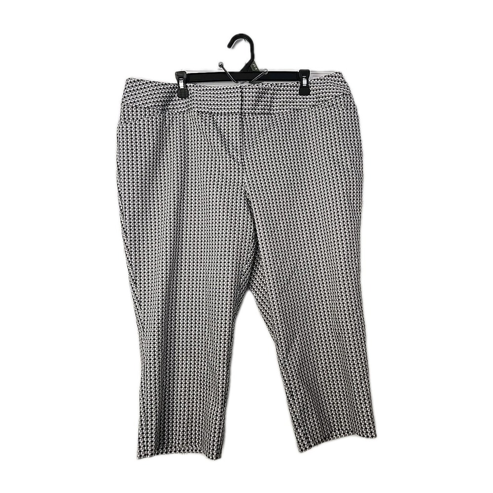Worthington Women's Pants Size 20W Black White Gray Geometric Modern Fit Capri